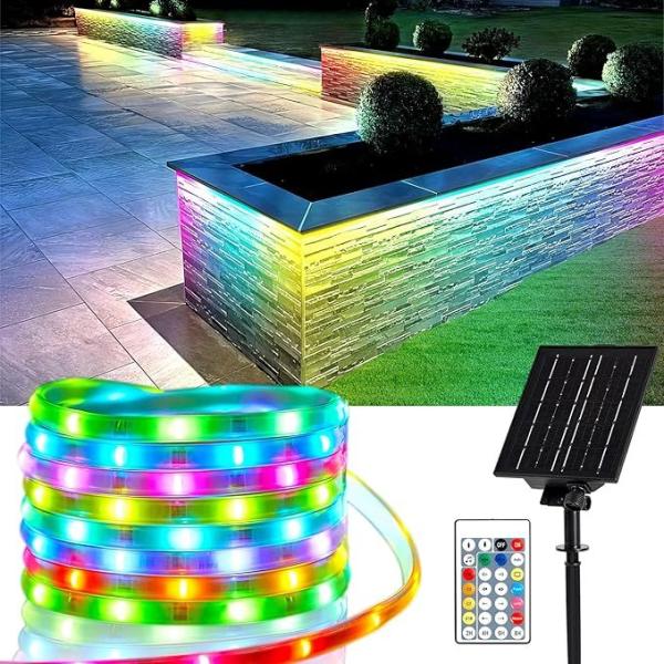 8 Color Solar Light Strip 3000K - 3500K Smart LED Strip Lights Music Synchronization