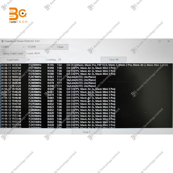 Handheld Drone UAS Detection Warning Equipment with 800-1500MHz 2400-2485MHz 5125-5850MHz