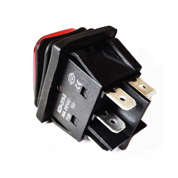 30A 250V Heavy Duty 6 Pin DPST IP67 Sealed Waterproof T125 Auto Boat Marine Toggle Rocker Switch With LED 12V 220V 30x22