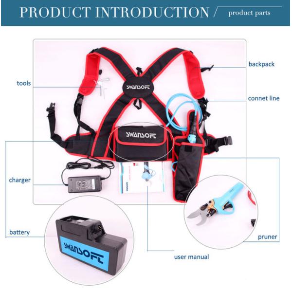 Swansoft 800g 3.0CM Electric Bypass Pruner Fruit Orchard Pruning Shear 36V 4AH