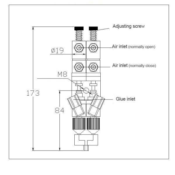 HJD36AB Double Acting Thimble Double Fluid Dispensing Valve for AB glue