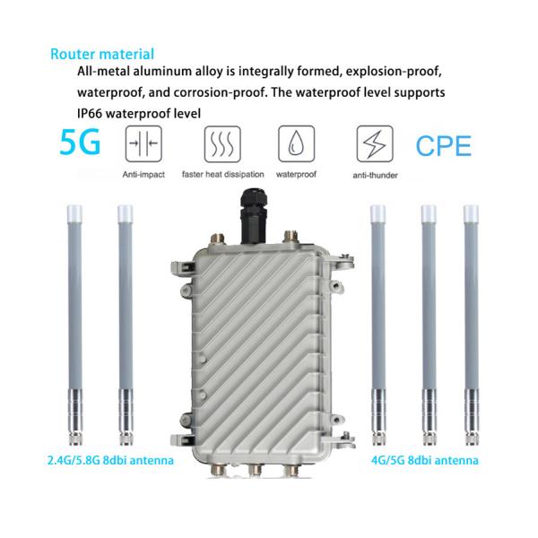 256MB DDR3 5G Outdoor Router 4g 5g Wifi Router POE Power Supply
