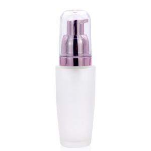 Quality 30ml Frost Foundation Glass Bottle With Rose Golden Pump for sale