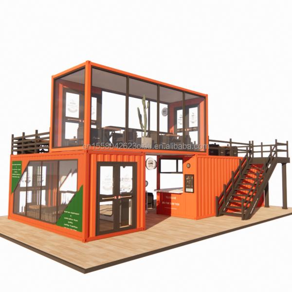 20ft Prefabricated Customized Mobile Coffee Shop Container Bar in with Customized Color and Galvanized Steel Bending