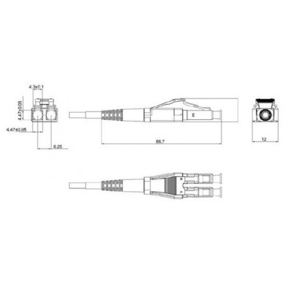 LC PC Multi Mode Fiber Optic Connectors Duplex 0.3dB IL For Data Processing Networks