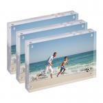 Acrylic Magnetic Photo Frames 10*15*1.6cm Double Sided Tabletop Picture Frames