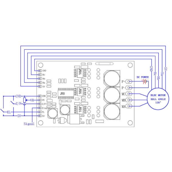 JUYI Hall Sensor Rectangle 3 Pahse bldc Motor Controller with Technical Support