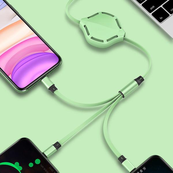 Retractable 3A Length 30cm Fast Charging USB Cables With Type C Micro