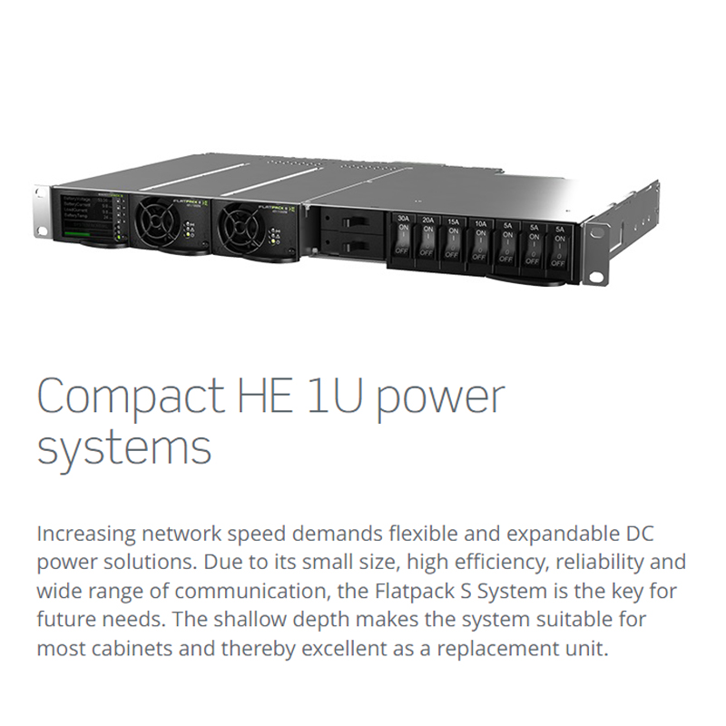 Embedded Rectifier Flatpack S 48/1800 HE Smartpack S Controller 48V Rack Mount Eltek Flatpack S Compact HE 1U DC Power S