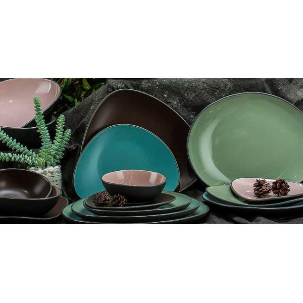 EU Two Tone Color Dinnerware Set 20Pc For Restaurant Banquet