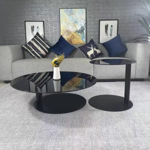 Quality Contempo Steel Tempered Glass Coffee Table Set Minimalist Unique for sale