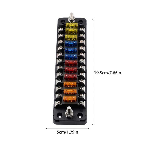 12Way Blade ATC Fuse Automotive Marine Panel With Negative Bus Waterproof Protection Cover 12v Circuits Atc Ato Blade Fuse Block