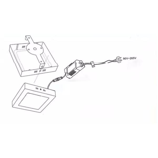 Ceiling Surface Mount Led Panel 24 Watt With Narrow Edge Cool White Isolated Driver