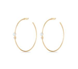 Quality 925 Sterling Silver Hoop Earrings 4mm-4.5mm Freshwater Pearl Earrings for sale