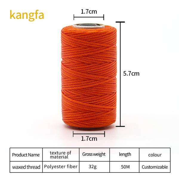 150d 0.8mm 30m Flat Waxed Polyester Thread for Bag Sewing 100% Polyester DIY Wax Cord