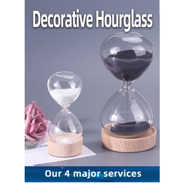 Custom Decorative Sand Timer 60 Minute 30 Minute 50 Minute With Wood Base