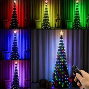 China 1.2m/1.5m/1.8m Christmas Tree Crystal Pendants Decor LED Light String Festoon Fairy Lights New Year Party Decor Lamp Garland on sale