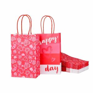Quality Custom Color Accepted Heavy Duty Valentine's Day Craft Gift Pink Kraft Bag Paper Bags for sale