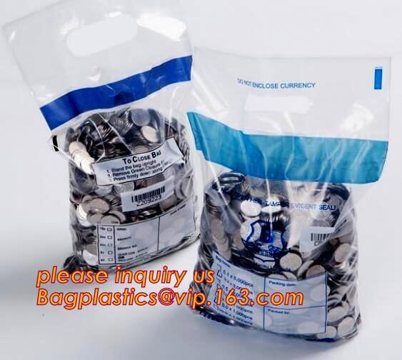 Strong adhesive seal tamper proof safety deposit package plastic bank bag, Bank Tamper Evident Security Bag/Secure Couri