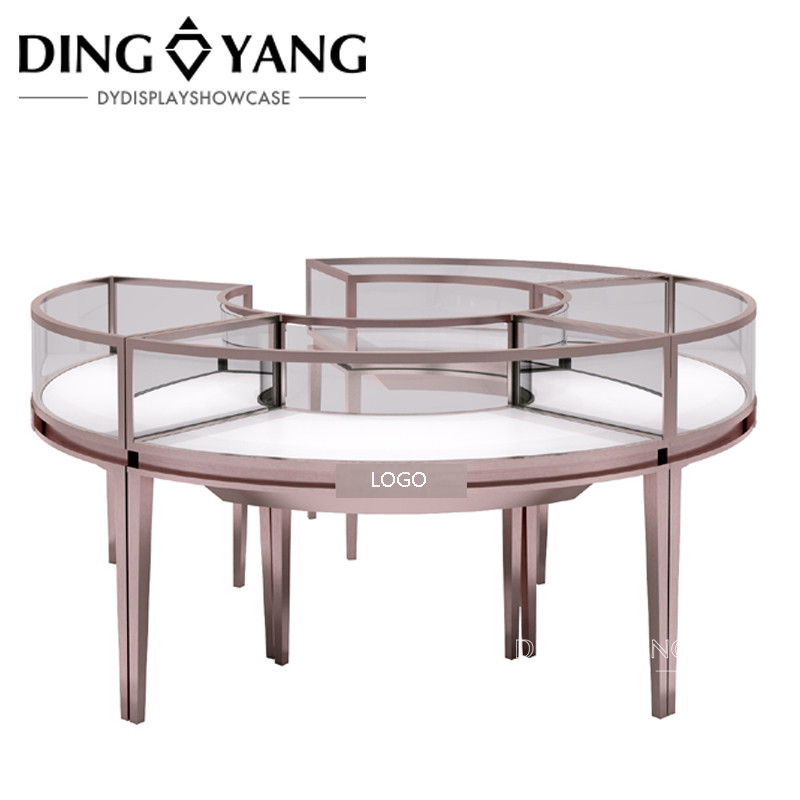 Lockable Lighted Glass Retail Jewelry Display Cases Customized Light Colors
