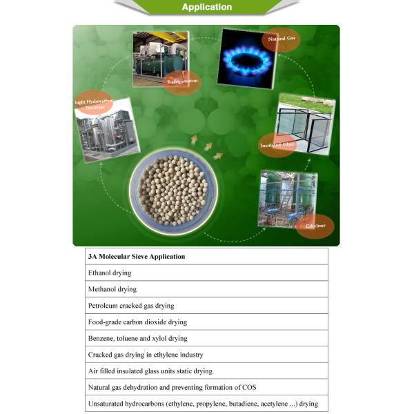 Zeolite 3A Molecular Sieve Adsorbent 25KG/Bag Bulk Density 0.6 - 0.8g/Ml