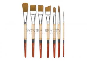 China 7Pcs Golden Taklon Art Body Paint Brushes Watercolor Acrylic Oil Paint Brushes on sale