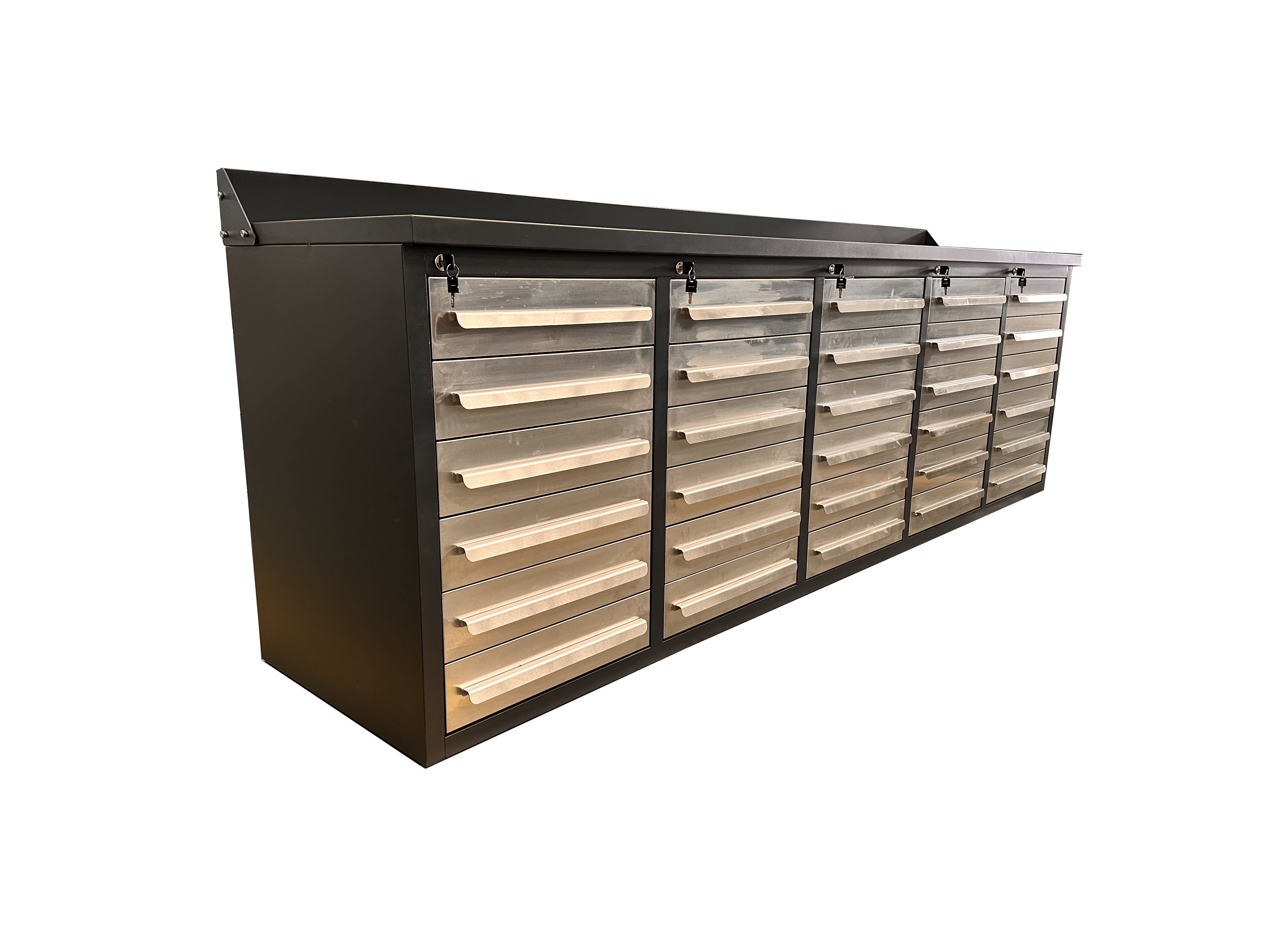 Brown 30 Drawer Tool Box Cart Steel Tool Chest Heavy Duty Metal Tool Cabinet Workbench