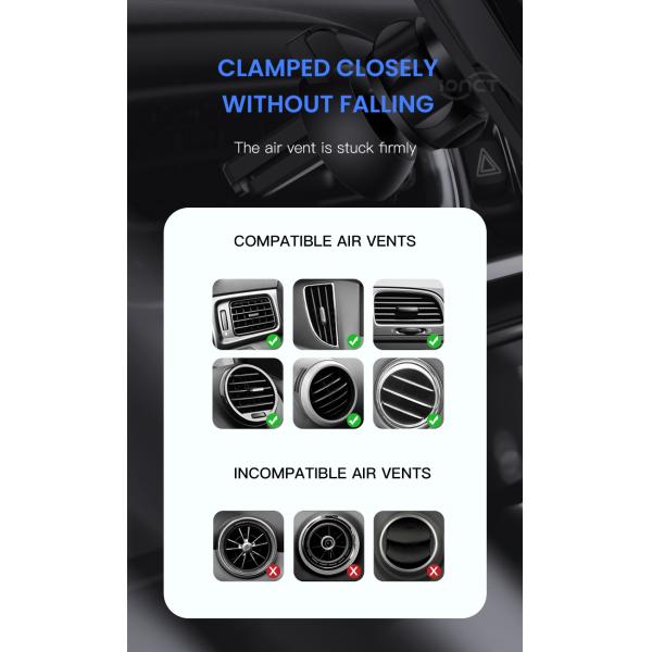 7.5W Qi Wireless Car Charger Air Vent Gravity Scale 145g