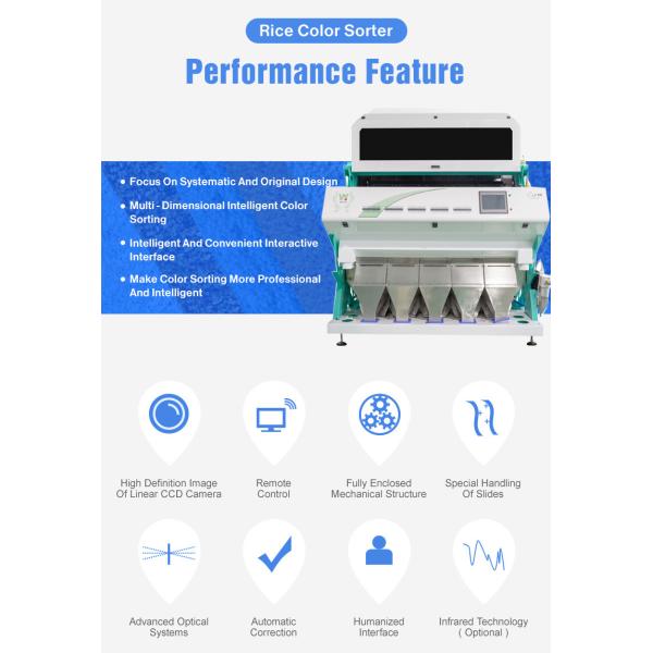 Optical CCD Camera Wheat Sorting Machine 4000kg/H Throughput 320 Channels