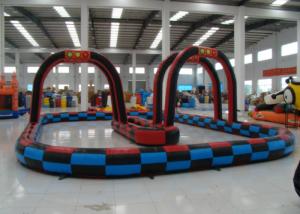 Quality Outdoor Games Inflatable Race Track , Inflatable Air Tumble Track / Go Kart Track for sale
