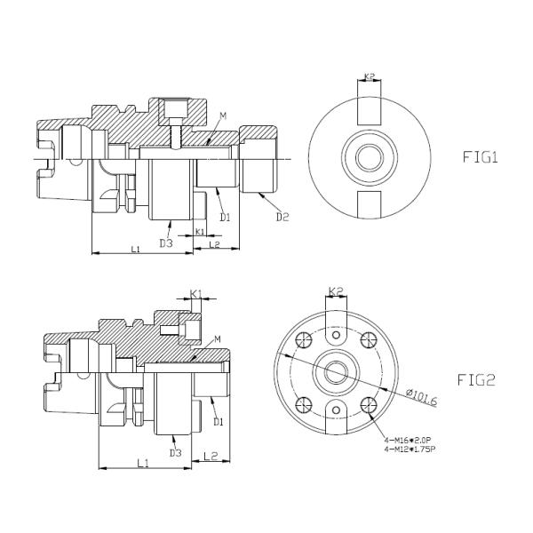 Face Milling Chuck Milling Machine Tool Holders 0.003μM Accuracy For CNC Machine