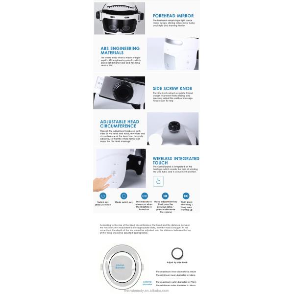Home Use APP Control Intelligent Head Massager Head Eye Relax Built In Music Bluetooth