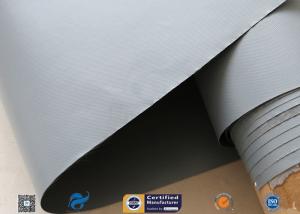 China Grey PVC Coated Fiberglass Fabric , Waterproof Fiber Glass Cloth on sale