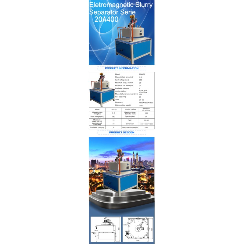 Automatic High Efficiency Wet Electromagnetic Separator High capacity For Ceramic Kaolin Slurry