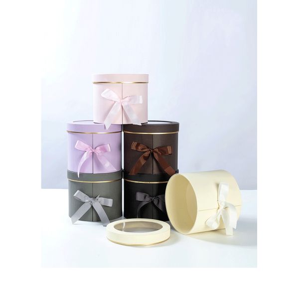 Double Layer Flower Package Custom Round Rotation 2 Two Dual Rotatable Gift Floral Box