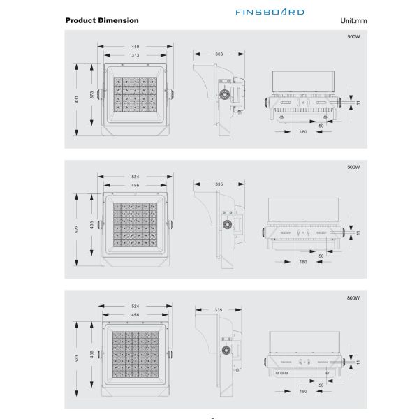50-60Hz Frequency Range LED Flood Light In White Black Surface Color