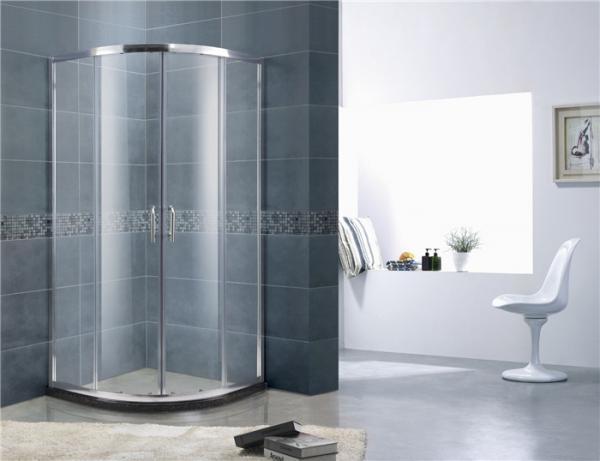 Buy Round 6 mm Tempered Glass Shower Doors Sliding Chromed Profiles with Stainless Wheels at wholesale prices