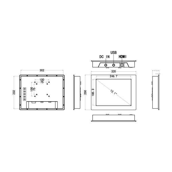 Stadium Waterproof Touch Monitor HDMI Signal Ports With 1000 Nits Sunlight Readable