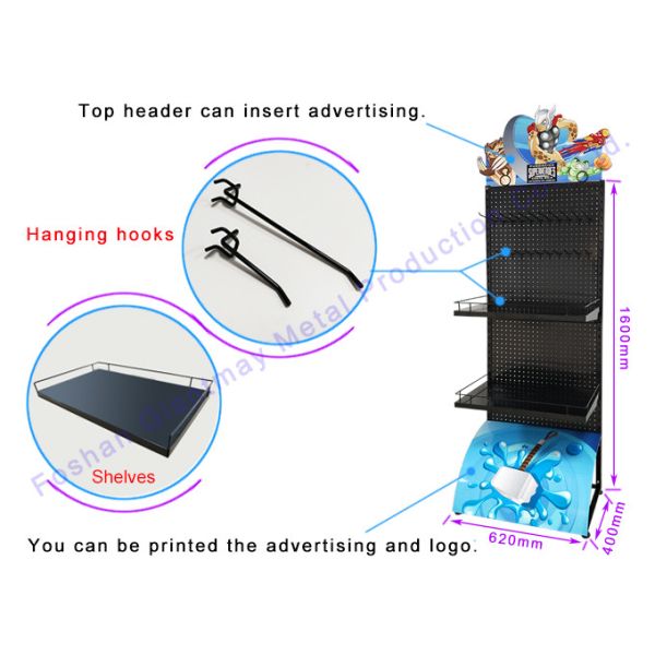 Top Quality Retail Shop Power Tools Peg Board Stand Iron Display Shelf