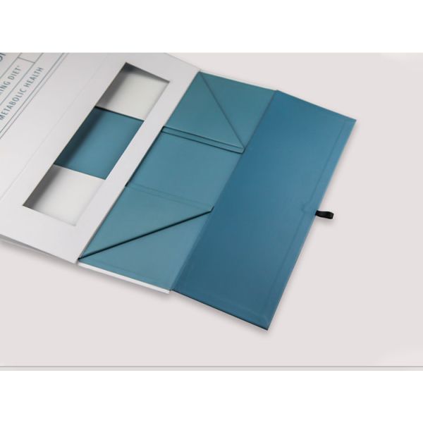 Cardboard Folded Gift Box Magnetic Lid Closure Book Style Rigid Sliding Packaging Flat Mailer