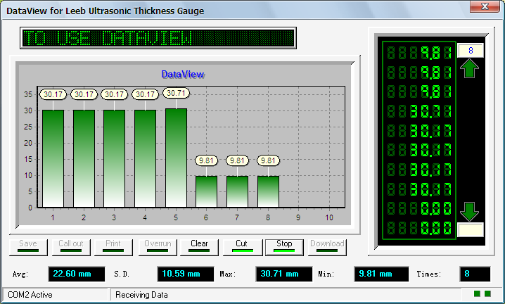 Plastic Shell 350mm Digital Ultrasonic Thickness Gauge 0.01mm Resolution