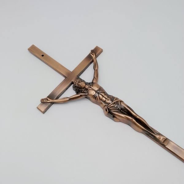 Ref No D018 Bronze color Zamak material cross and crucifix funeral accessories