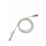 White TPE Micro USB to Type C 2 in 1 USB Data Cable USB Charging Cable For