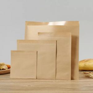 Quality 100 Pack Biodegradable Flat Kraft Paper Bags Envelopes For Cookie Popcorn Sandwichs for sale