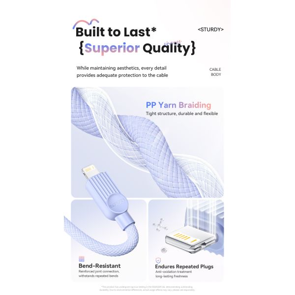 ESSAGER ES-X73 Iphone Charger Cable USB C To Lightning For 13 14 11 12 Pro Max