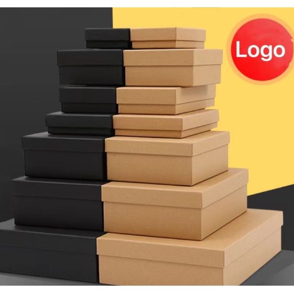 Black Buff Ornament Kraft Jewelry Boxes 250gsm-1500gsm Ring Necklace Paper Box