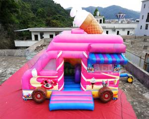 Quality Ice Cream Truck Commercial Bounce House 0.55mm PVC Inflatable Bouncer for sale