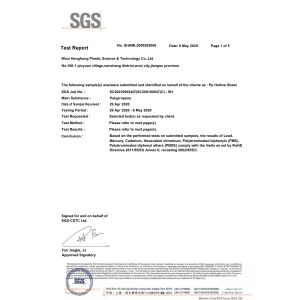 Wuxi Henghong Plastic Science & Technology Co., Ltd. Certifications