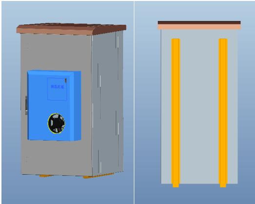 Outdoor Pole Mount Enclosure , Telecom Battery Cabinet With DC48V Air Conditioner