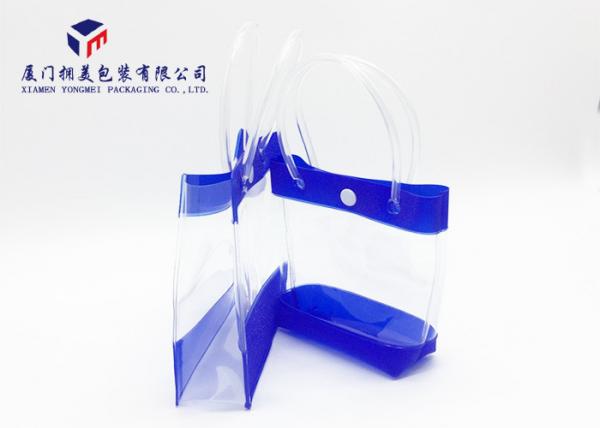 Buy PVC Pipe Carried Handle Plastic Gift Bags Soft PVC Bags With Button Height 15cm at wholesale prices